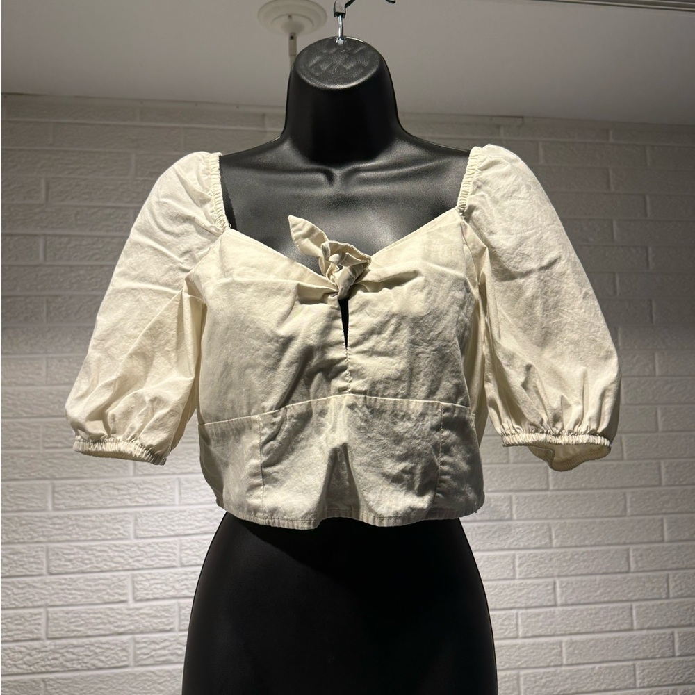 Vero Moda Cream Puff Sleeve Blouse - Picture 1 of 3